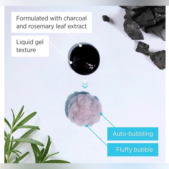 Soo'AE Black Charcoal 2 𝗶𝗻 1 Oxygen Double‎ Bubble Mask Cleanser face wash new - Picture 5 of 8